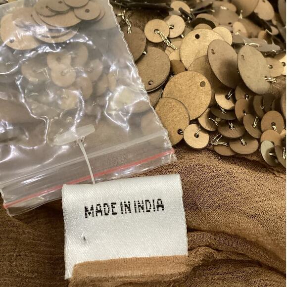 Marchesa Notte Gold Sequin Sleeveless Shift Dress 100% Silk 90's Vintage Size 2 - Picture 8 of 9